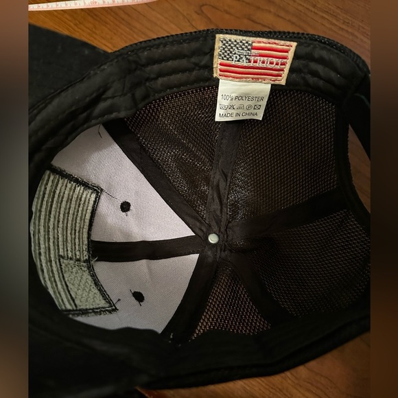 American Patriot Black Camo Flag Trucker Adjustable Cap Hat - Picture 3 of 3